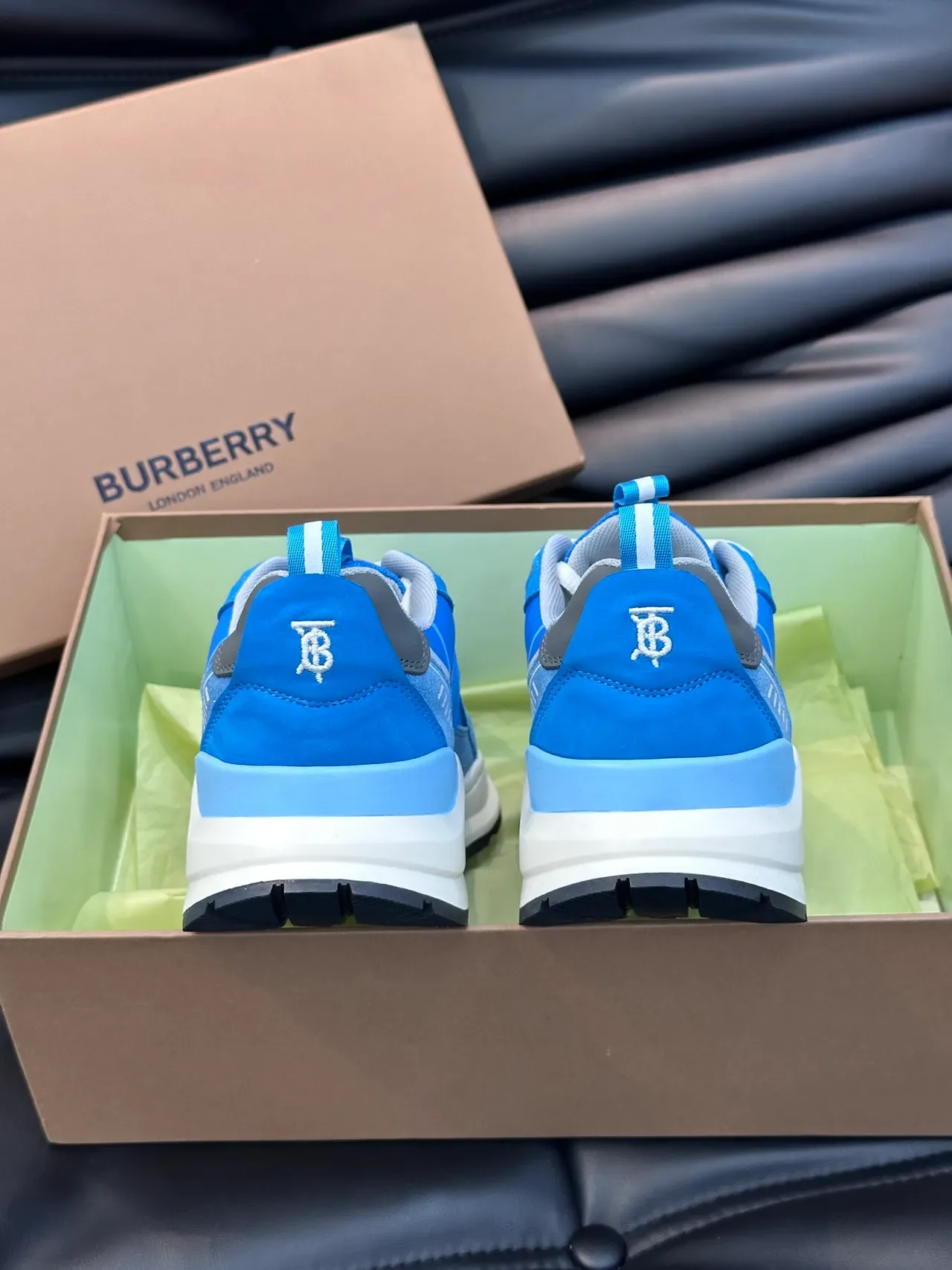 Blue and White Layered Panel Lifestyle Sneakers 3