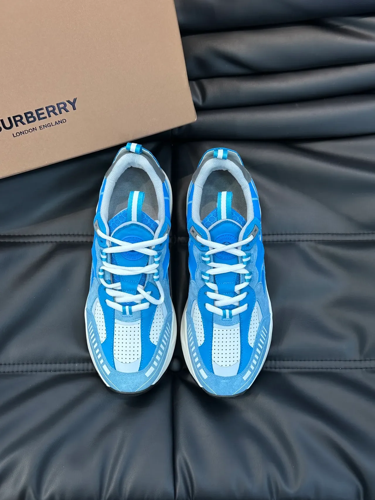 Blue and White Layered Panel Lifestyle Sneakers 5