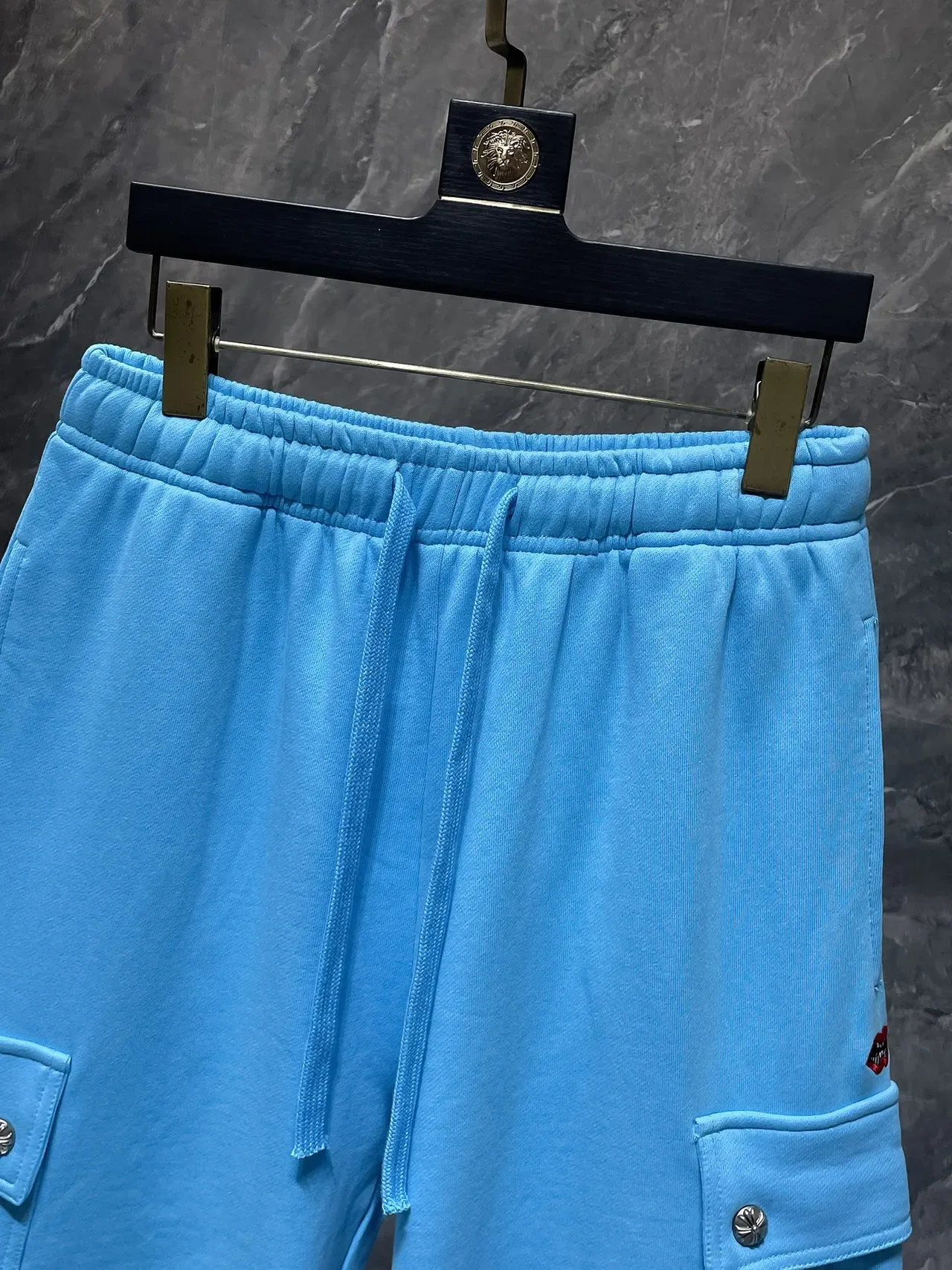 Blue Cargo-Style Drawstring Waist Shorts 8