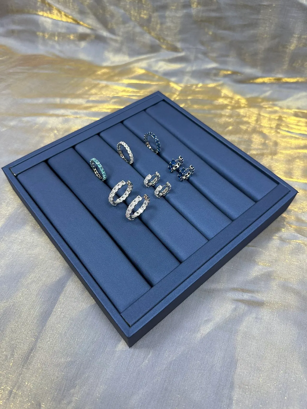 Blue Gemstone Channel-Set Eternity Band Ring 5