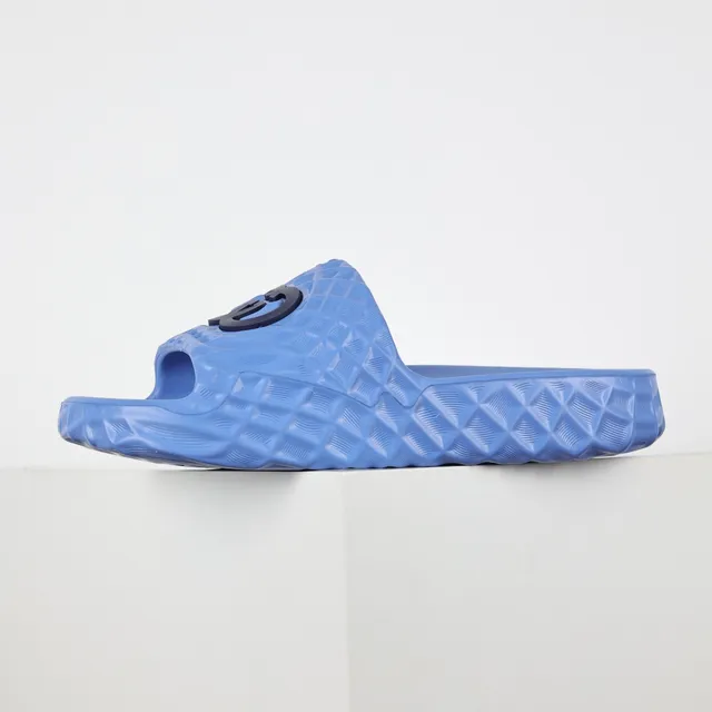 Blue Navy Molded Rubber Quilted Diamond Sole Slippers 9