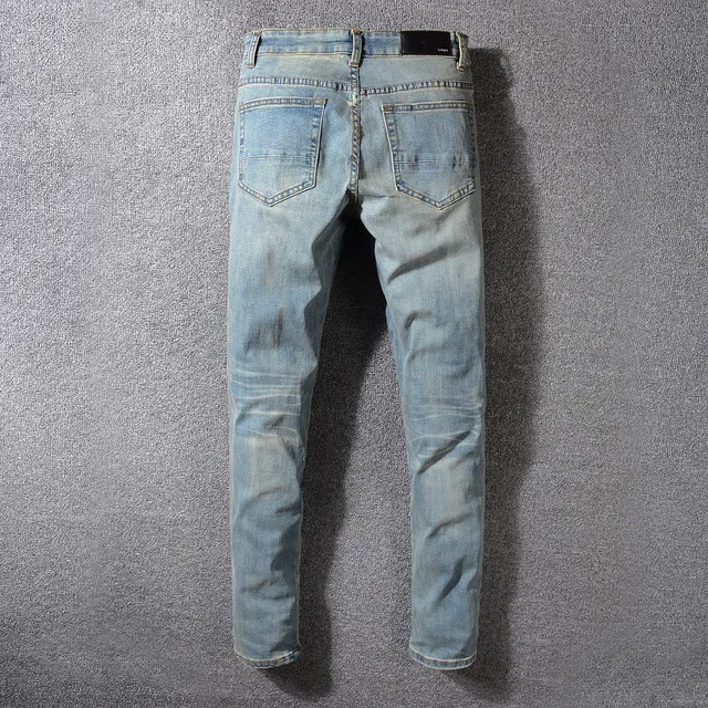 jeans bleus et rouges distressed ripped 9
