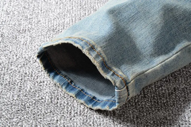 jeans bleus et rouges distressed ripped 14