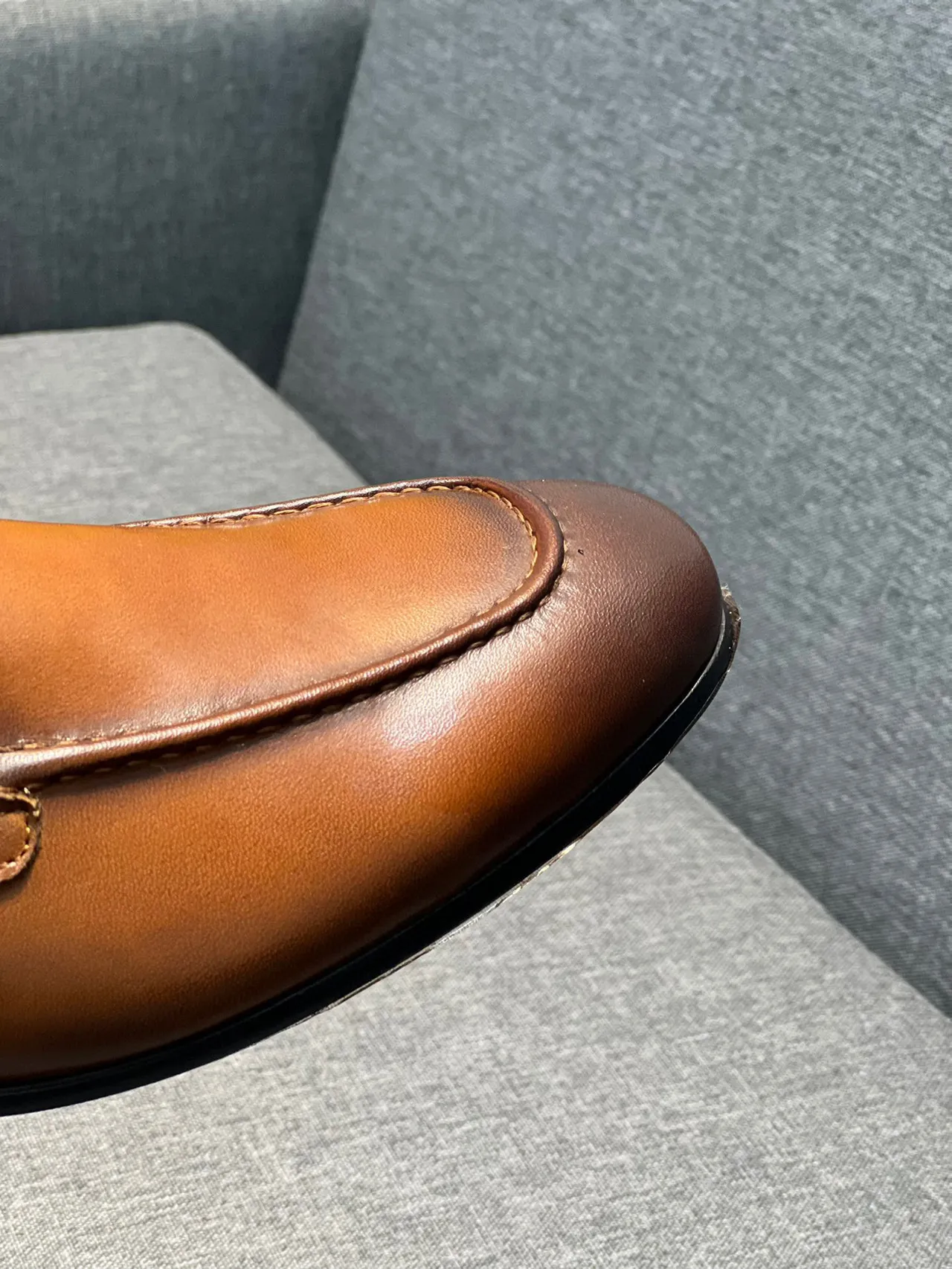 Marrom Preto Polido Tan Couro Fivela Cavalo Metal Loafer 3