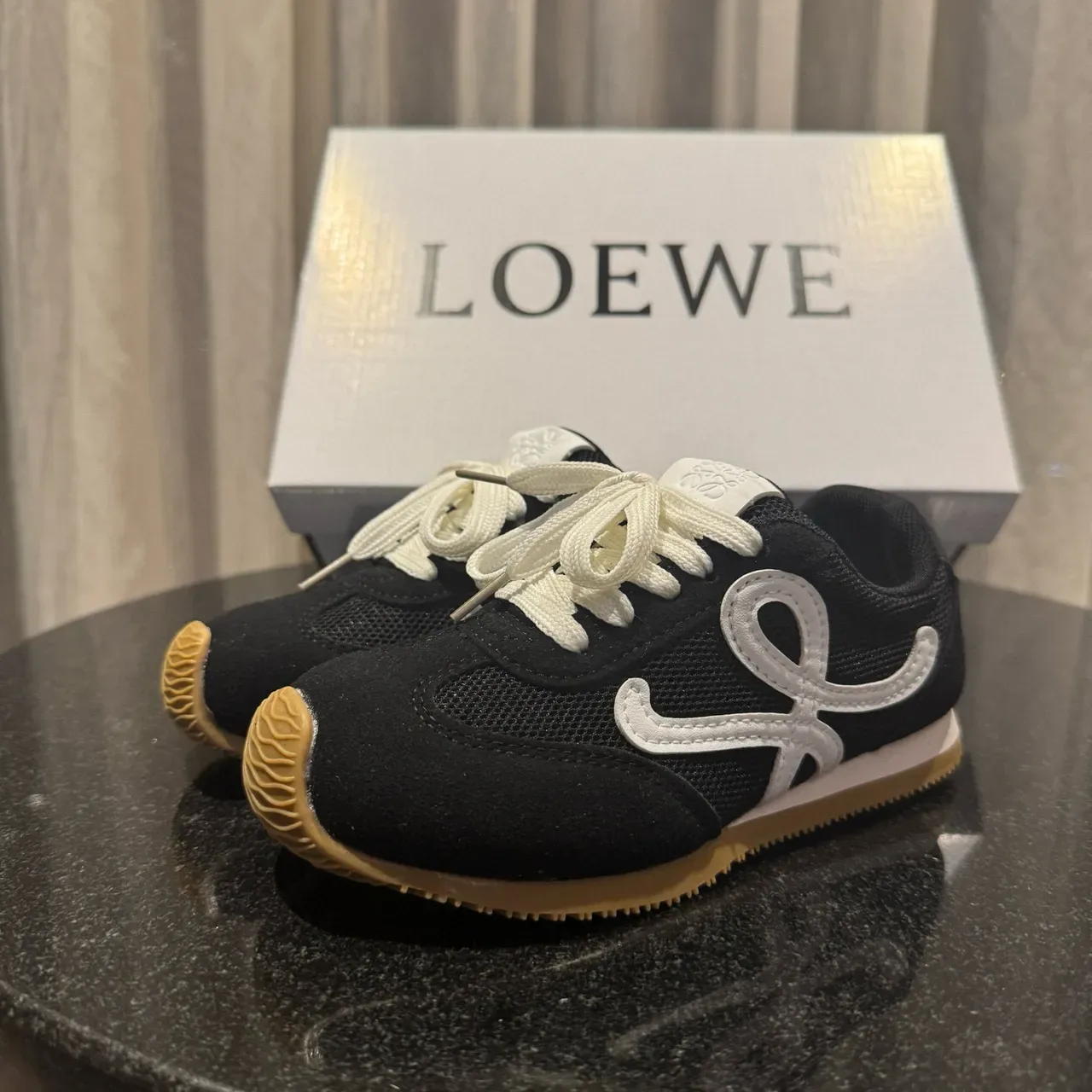 Brown Blue Low-Top Mesh-Suede Hybrid Upper Sneakers 11