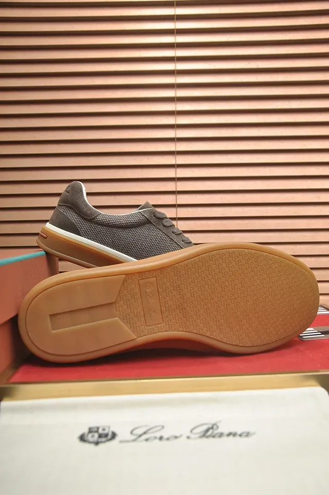 Brown Mesh-Suede Low-Top Gum Sole Lifestyle Sneaker 3