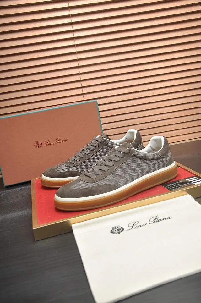 Brown Mesh-Suede Low-Top Gum Sole Lifestyle Sneaker 4
