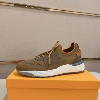 Sneakers marrom laranja knit upper superposições sintéticas em camadas