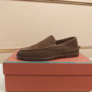 棕色麂皮 Moc-Toe 一脚蹬乐福鞋