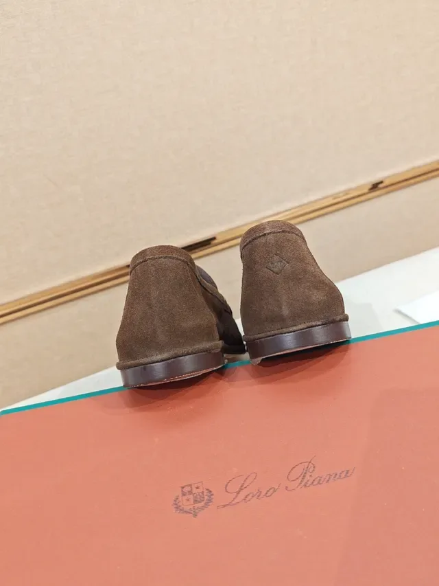 Brown Suede Moc-Toe Slip-On Loafers 3