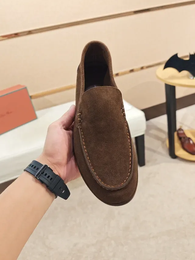 Brown Suede Moc-Toe Slip-On Loafers 5