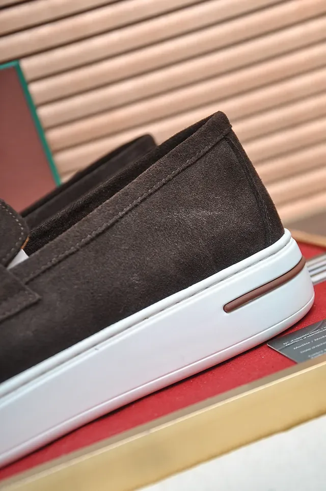 Brown White Suede Upper Penny Strap Loafer 2