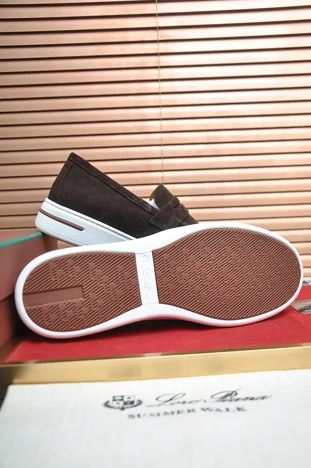 Brown White Suede Upper Penny Strap Loafer 3