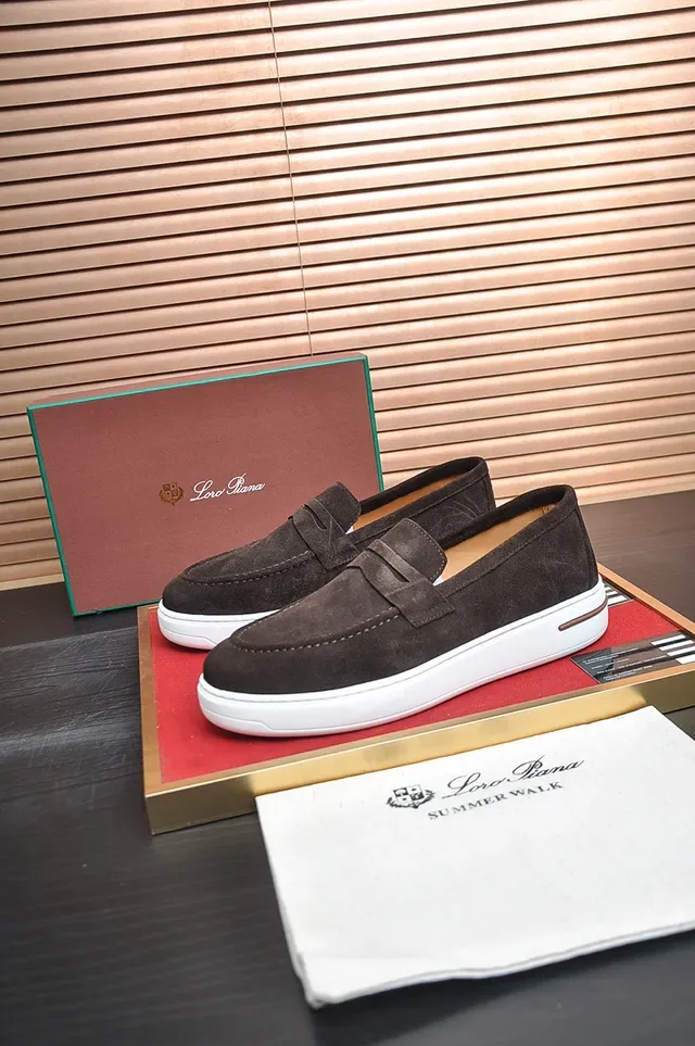 Brown White Suede Upper Penny Strap Loafer 4