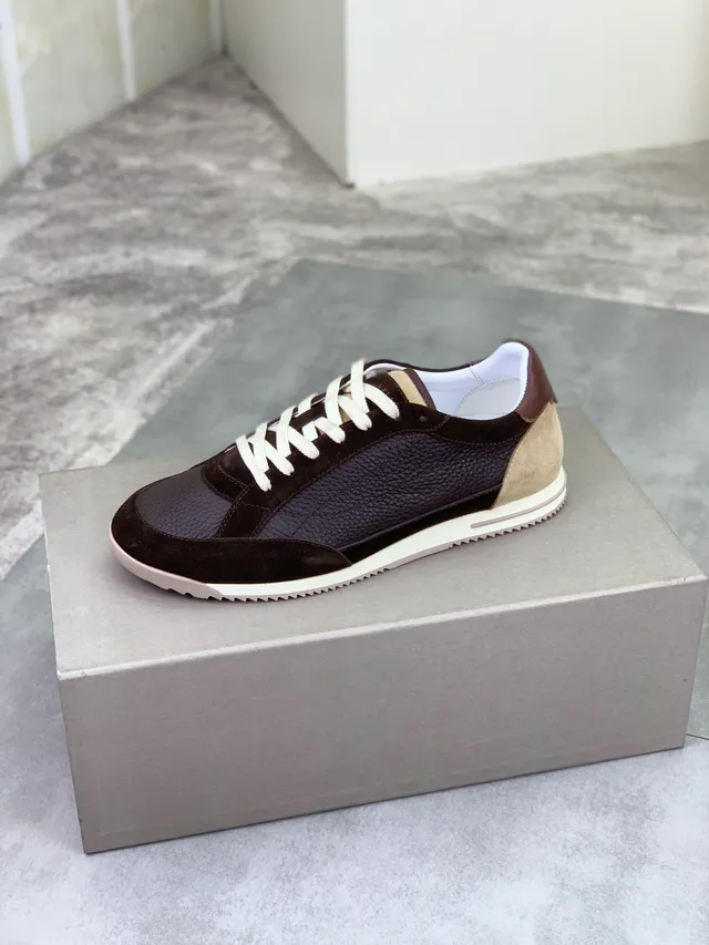 Brunello Cucinelli Brown Leather-Suede Hybrid Sneaker 4