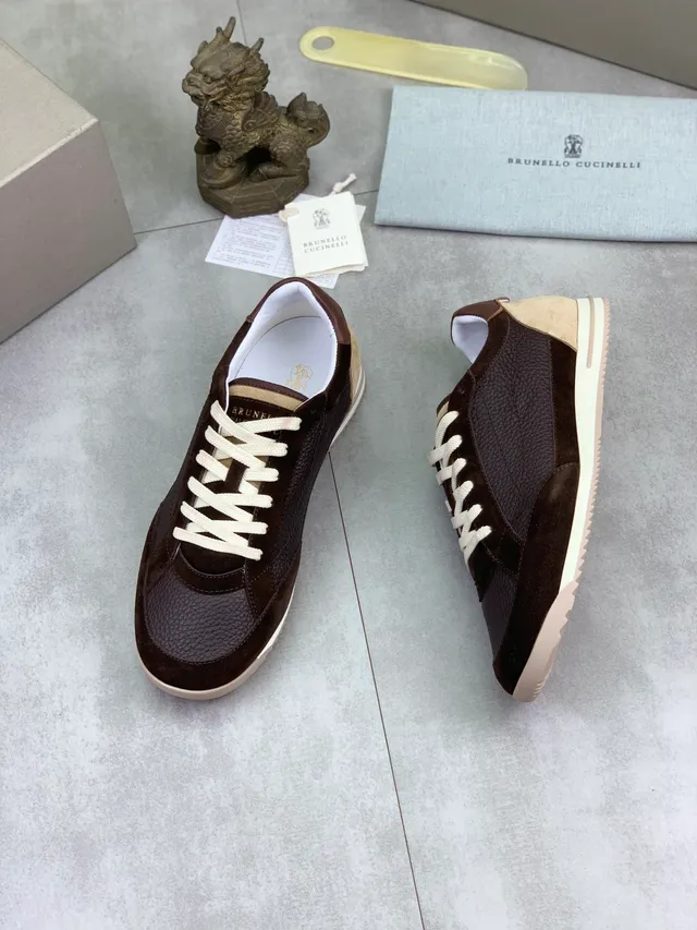 Brunello Cucinelli Brown Leather-Suede Hybrid Sneaker 5