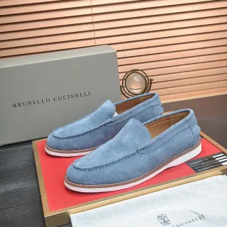Brunello Cucinelli হালকা নীল বর্ণের সুয়েড মক-টু লুফার