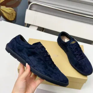 Brunello Cucinelli Tênis lifestyle em camurça azul marinho low top
