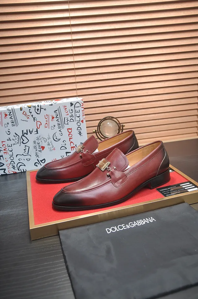 Burgundy Black Two-Tone Leather Metal Horsebit-Style Buckle Loafer 4