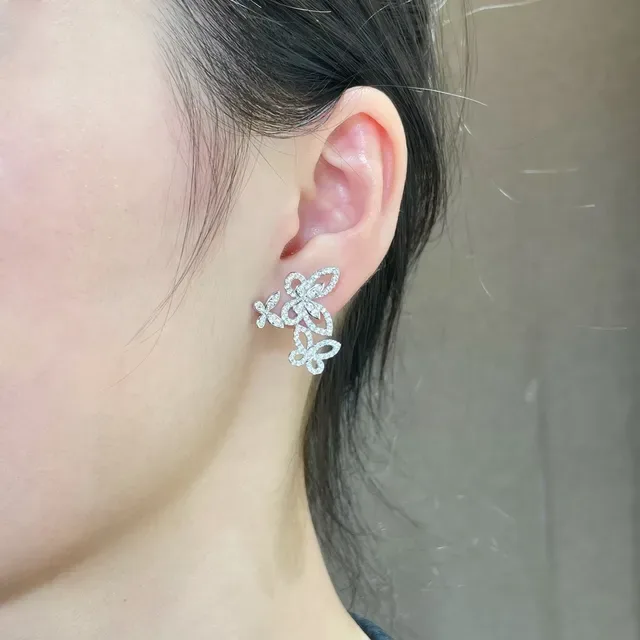Butterfly Motif Pavé Crystal Stud Earrings 8