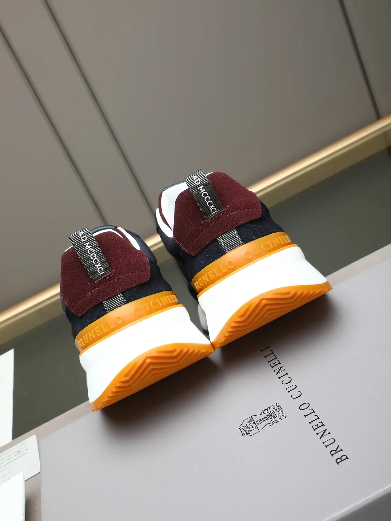 Cinelli Navy and Orange Perforated Lifestyle Sneaker 3