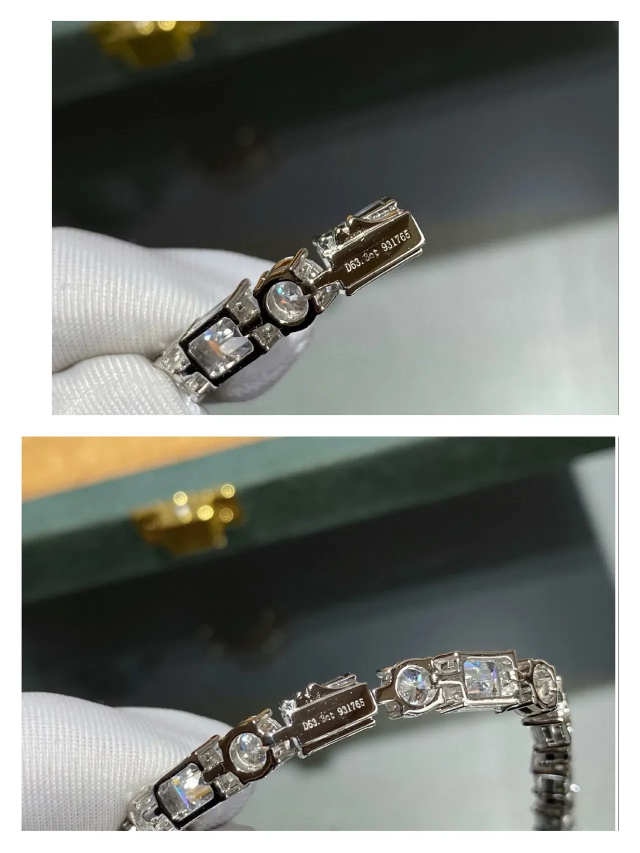 Incolore et Jaune pâle Baguette-Cut Pierres linéaires colliers 4