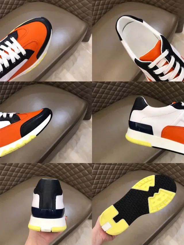 Color-Blocked Layered Leather Low-Top Lace-Up Sneaker 2