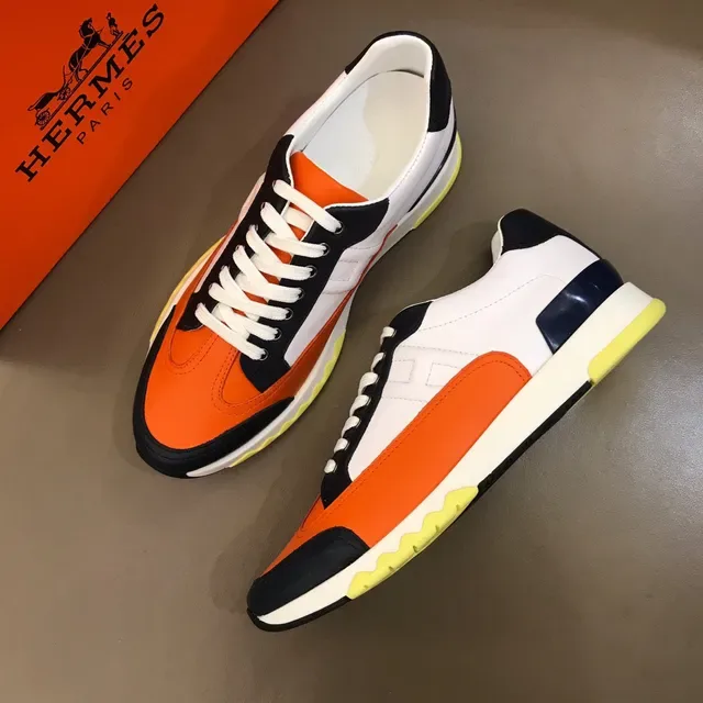 Color-Blocked Layered Leather Low-Top Lace-Up Sneaker 5