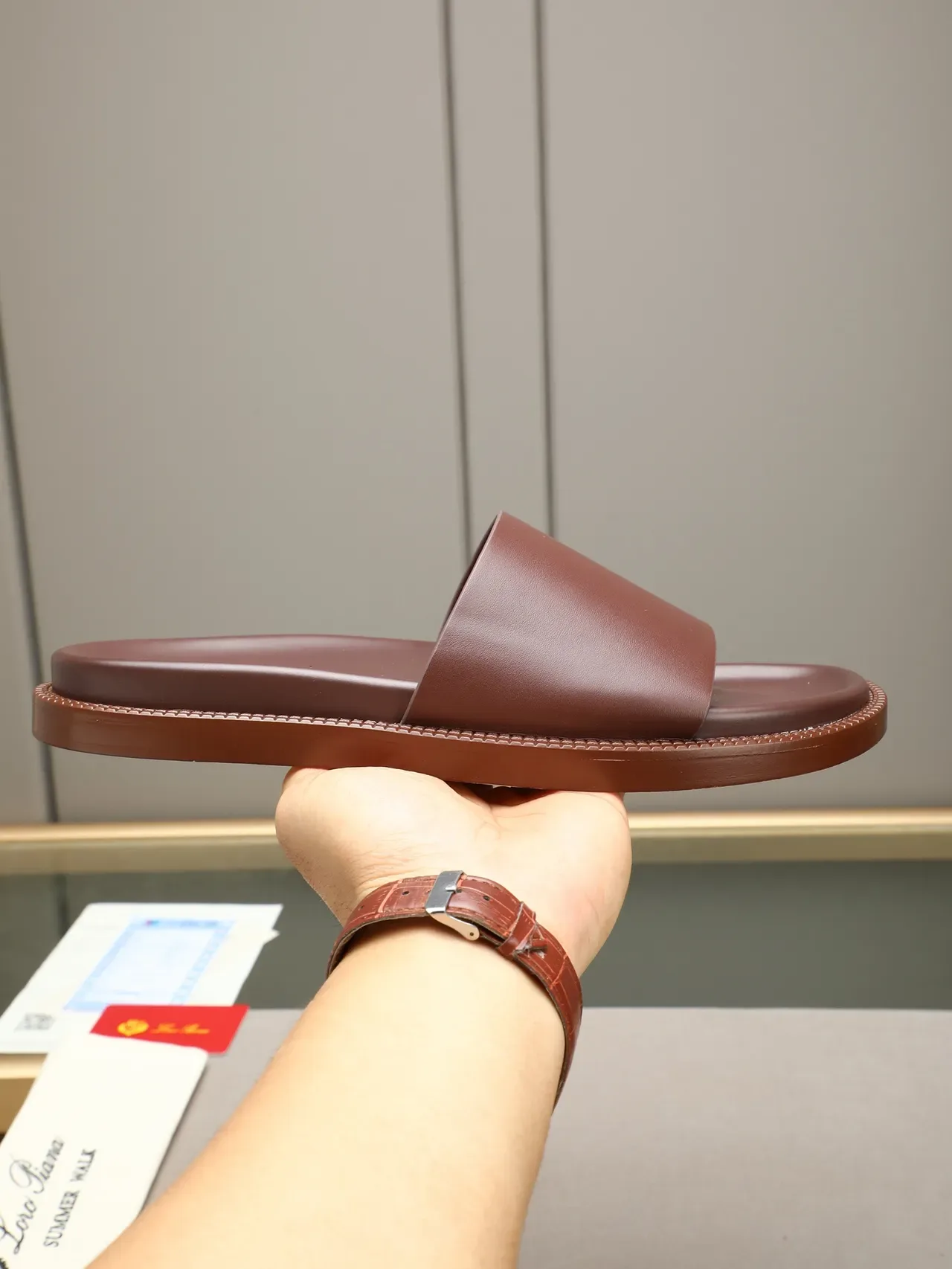 Contrast-Strap Suede and Leather Slide Slippers 20