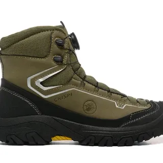 CRISPI Army Green Black BOA Dial Closure Gaiter-Style Collar Hiking Boots