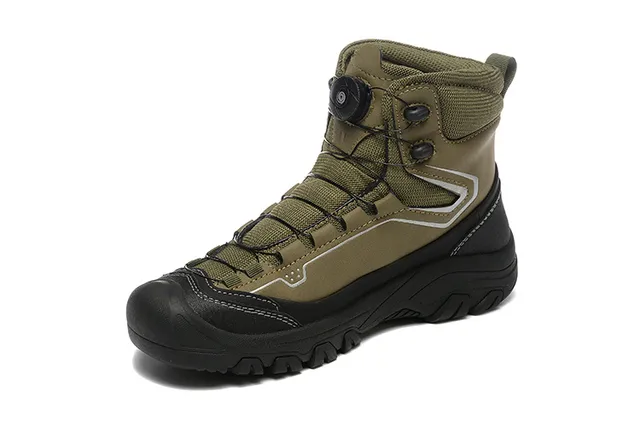 CRISPI Army Green Black BOA Dial Closure Gaiter-Style Collar Hiking Boots 3