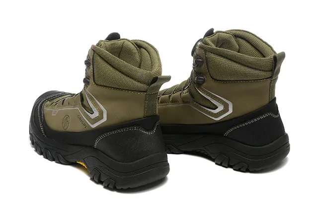 CRISPI Army Green Black BOA Dial Closure Gaiter-Style Collar Hiking Boots 5