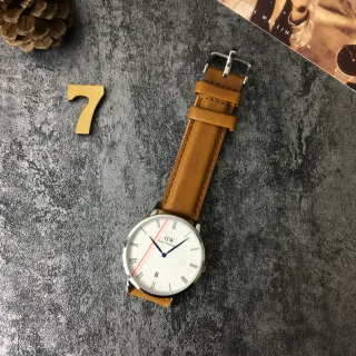 Daniel Wellington Classic White Brown Minimalist Thin Case Quartz Watch