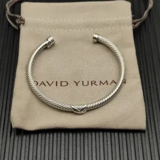 David Yurman Cable Classics Twisted Cable X-Knot سوار فضي