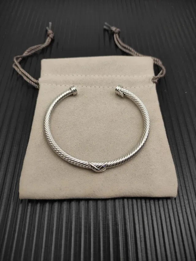 David Yurman Cable Classics Twisted Cable X-Knot Silver Bracelet 9