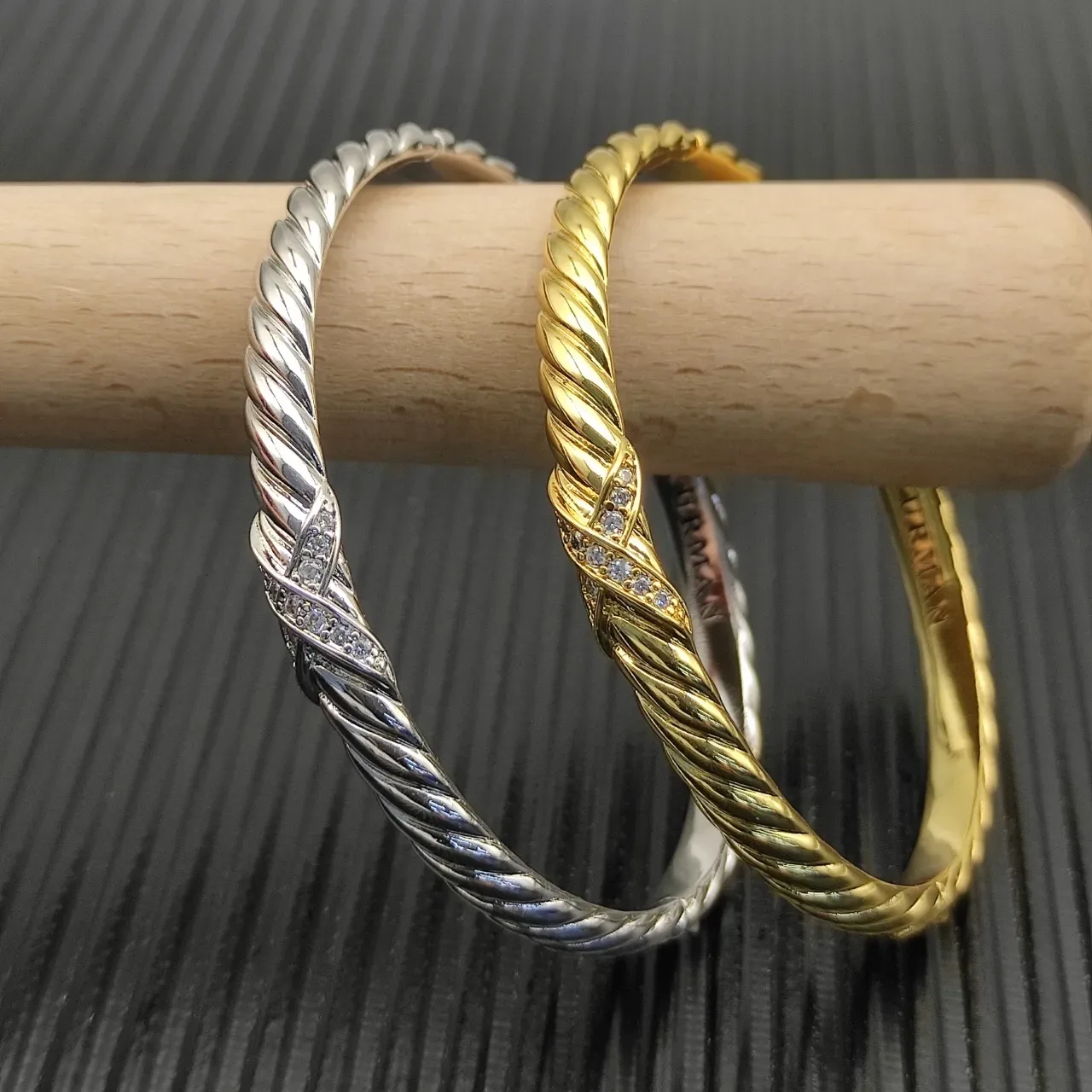 David Yurman Cable Classics Twisted Diamond Accent Silver Bracelet 5