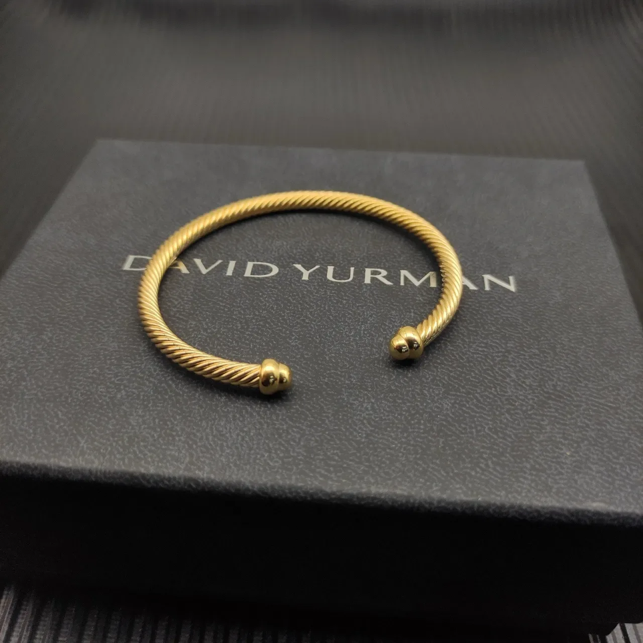 David Yurman Cable Classics Twisted Gold-Tone Open Cuff Bracelet 7