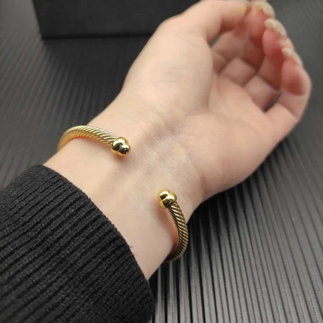 David Yurman Cable Classics Twisted Gold-Tone Open Cuff Bracelet 8