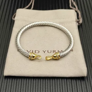 David Yurman Cable Classics Pulsera con Broche Pavé de Dos Tonos