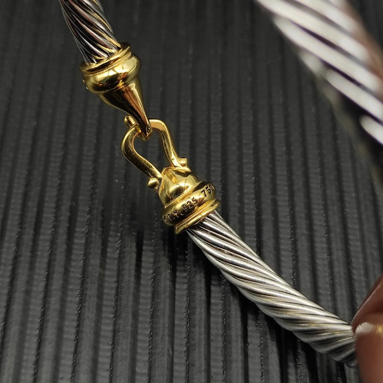 David Yurman Cable Classics Two-Tone Pavé Clasp Bracelet 6
