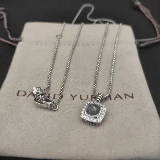 David Yurman Cable Collectibles Piedra Gris Almohadada Pavé Collar Halo