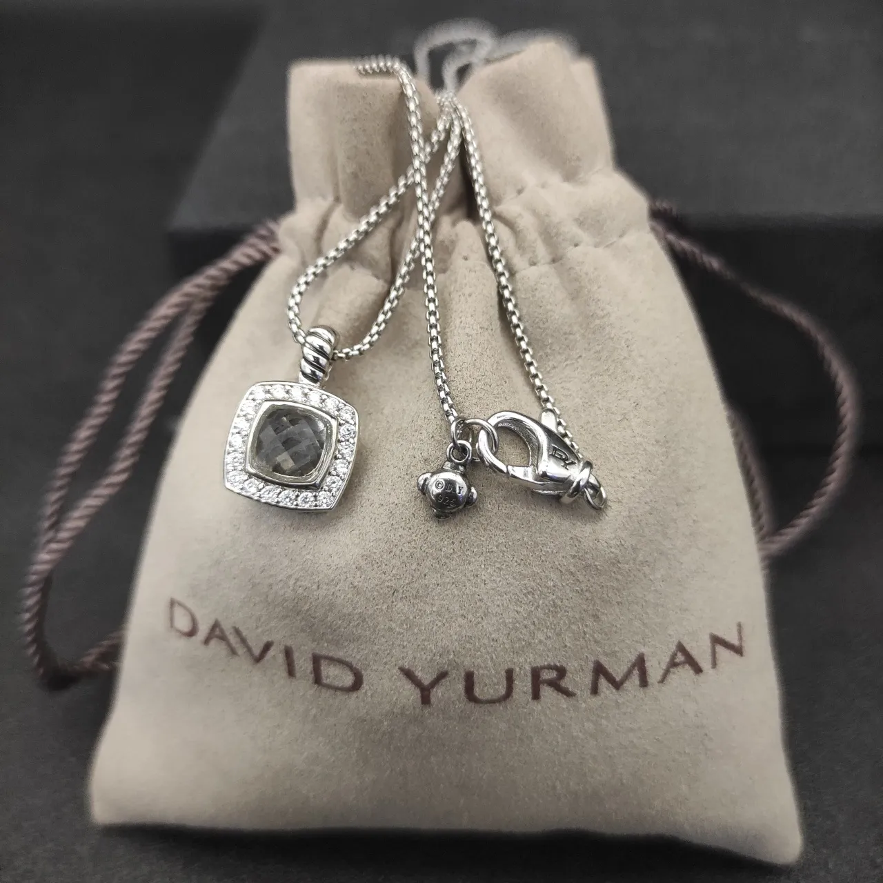 David Yurman Cable Collectibles Pierre Gris Coussin Pavé Collier Halo 2