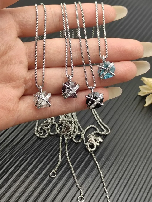 David Yurman Cable Collectibles Faceted Gemstone Pendant Necklaces 2