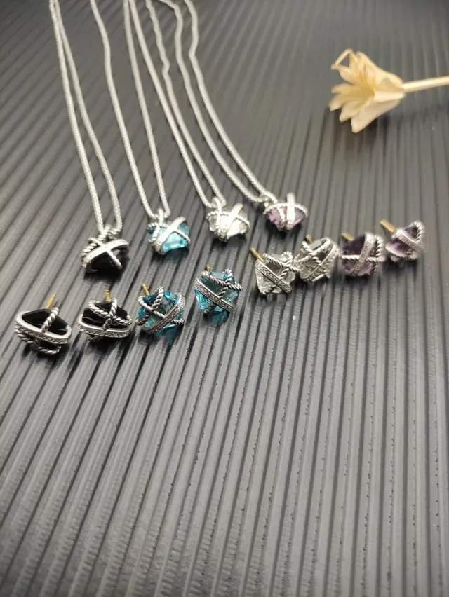 David Yurman Cable Collectibles Faceted Gemstone Pendant Necklaces 4