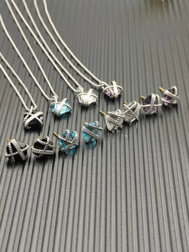 David Yurman Cable Collectibles Faceted Gemstone Pendant Necklaces 5