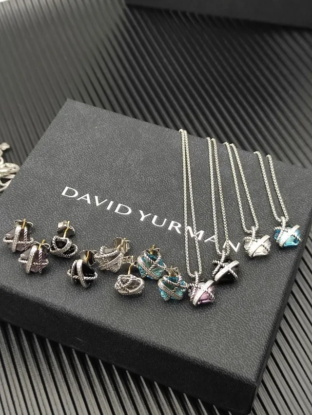 David Yurman Cable Collectibles Faceted Gemstone Pendant Necklaces 9