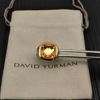 David Yurman Cushion-Cut Citrine Dual-Tone Ring