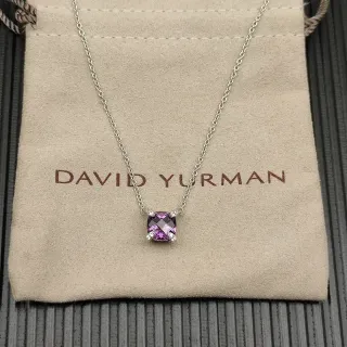 David Yurman Collar con colgante de gema morada en corte cojín