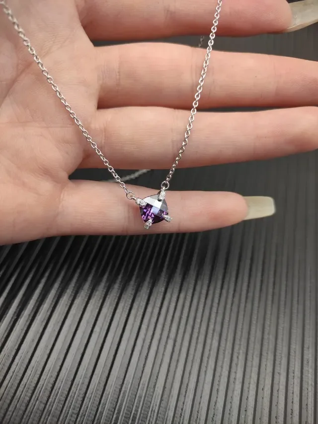 David Yurman Cushion-Cut Purple Gem Pendant Necklace 7