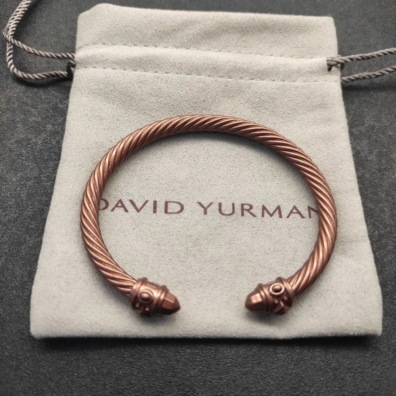 David Yurman Twisted Cable Copper-Tone Open Cuff Bracelet 9